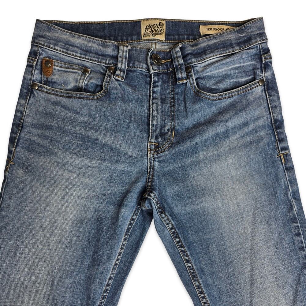 Moonshine Spirit Jeans Mens 30x34 Slim Boot 120 Proof Blue Denim Brad Paisley